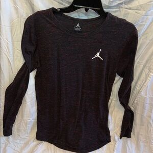 Jordan Long Sleeve Shirt in Black and Dark Red